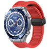 Para Huawei Watch Ultimate Correa de reloj de silicona con hebilla magnética plegable de 22 mm (rojo)
