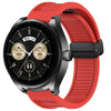 Para Huawei Watch Buds Correa de reloj de silicona con hebilla magnética plegable de 22 mm (rojo)