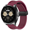 Para Huawei Watch Buds Correa de reloj de silicona con hebilla magnética plegable de 22 mm (rojo vino)