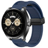 Correa de silicona con hebilla magnética plegable para Huawei Watch Buds de 22 mm (azul medianoche)