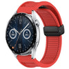 Para Huawei Watch GT3 46 mm 22 mm Correa de reloj de silicona con hebilla magnética plegable (rojo)