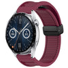 Para Huawei Watch GT3 46 mm 22 mm Correa de reloj de silicona con hebilla magnética plegable (rojo vino)