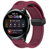 Para Huawei Watch 3 Correa de reloj de silicona con hebilla magnética plegable de 22 mm (rojo vino)