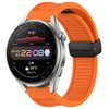 Para Huawei Watch 3 Pro Correa de reloj de silicona con hebilla magnética plegable de 22 mm (naranja)