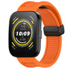 Para Amazfit Bip 5 Correa de reloj de silicona con hebilla magnética plegable de 22 mm (naranja)