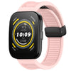 Para Amazfit Bip 5 Correa de reloj de silicona con hebilla magnética plegable de 22 mm (rosa)