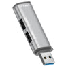 Estación de expansión de concentrador USB 3 en 1 ADS-302A (plateada)