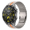 Correa de acero con hebilla de doble cierre para Huawei Watch GT 4 (46 mm, 22 mm) (naranja titanio)