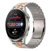 Correa de acero con hebilla de doble cierre para Huawei Watch 3/3 Pro de 22 mm (naranja titanio)