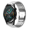 Correa de reloj de acero de titanio con hebilla de doble cierre y forma de tortuga para Huawei Watch GT 2 de 46 mm/GT 2 Pro de 22 mm (plateada)