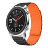 Correa de silicona magnética en forma de I para reloj Amazfit GTR 4 de 22 mm (negra y naranja)