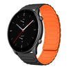 Correa de silicona magnética en forma de I para reloj Amazfit GTR 2e de 22 mm (negra y naranja)