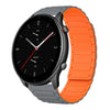 Correa de silicona magnética en forma de I para reloj Amazfit GTR 2e de 22 mm (gris y naranja)