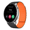 Correa de silicona magnética en forma de I para reloj Amazfit GTR 2 de 22 mm (negra y naranja)
