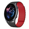 Correa de silicona magnética en forma de I para reloj deportivo Amazfit 3 de 22 mm (negra y roja)