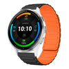 Correa de silicona magnética en forma de I para reloj Garmin Venu 3 de 22 mm (negra y naranja)