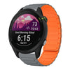Correa de silicona magnética en forma de I para reloj Garmin Forerunner 255 de 22 mm (gris y naranja)