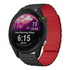Correa de silicona magnética en forma de I para reloj Garmin Forerunner 255 Music de 22 mm (negra y roja)