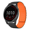 Correa de silicona magnética en forma de I para reloj Garmin Vivoactive 4 de 22 mm (negra y naranja)