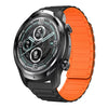 Correa de silicona magnética en forma de I para Ticwatch Pro 3 de 22 mm (negra y naranja)