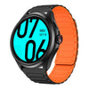 Correa de reloj de silicona magnética en forma de I de 22 mm para Ticwatch Pro 2021 (negra y naranja)