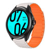Para Ticwatch Pro 2021 Correa de reloj de silicona magnética en forma de I de 22 mm (Starlight + Naranja)