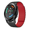Correa de silicona magnética en forma de I para reloj Ticwatch GTX de 22 mm (negra y roja)