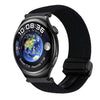 Correa de reloj trenzada con hebilla magnética de 22 mm para Huawei Watch 4 (negro metálico)