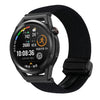 Correa de reloj trenzada con hebilla magnética para Huawei Watch GT Runner de 22 mm (negro metálico)