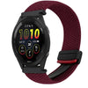 Correa de reloj trenzada con hebilla magnética de 22 mm para Garmin Forerunner 265 Music (rojo vino)