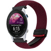 Correa de reloj trenzada con hebilla magnética de 22 mm para Garmin Forerunner 255 (rojo vino)