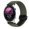 Correa de reloj trenzada con hebilla magnética de 22 mm para Garmin Forerunner 255 Music (verde oliva)