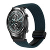 Correa de reloj trenzada con hebilla magnética de 22 mm para Ticwatch Pro 2021 (verde oscuro)