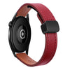 Correa de reloj de cuero de microfibra magnética de 22 mm para Amazfit Watch GTR 4 (rojo vino)