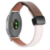 Correa de reloj de cuero de microfibra con hebilla magnética fina de 22 mm para Garmin Forerunner 255 Music (albaricoque y caramelo macchiato)