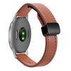 Correa de reloj de cuero de microfibra con hebilla magnética fina de 22 mm para Garmin Forerunner 255 Music (marrón moca)