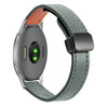 Correa de reloj de cuero de microfibra con hebilla magnética fina de 22 mm para Garmin Forerunner 255 Music (verde aguacate)