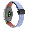Correa de reloj de cuero de microfibra con hebilla magnética fina de 22 mm para Garmin Forerunner 255 Music (lavanda)