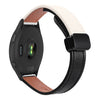 Correa de reloj de cuero de microfibra con hebilla magnética fina de 22 mm para Garmin Forerunner 265 Music (negro y albaricoque)