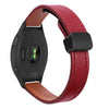Correa de reloj de cuero de microfibra con hebilla magnética fina de 22 mm para Garmin Forerunner 265 (rojo vino)