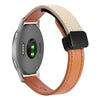 Correa de reloj de cuero de microfibra con hebilla magnética fina de 22 mm para Garmin Forerunner 255 (naranja Aima + albaricoque crema)