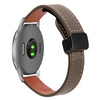 Correa de reloj de cuero de microfibra con hebilla magnética fina de 22 mm para Garmin Forerunner 255 (caramelo macchiato)
