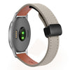 Correa de reloj de cuero de microfibra con hebilla magnética fina de 22 mm para Garmin Forerunner 255 (gris elefante de becerro)