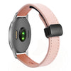 Correa de reloj de cuero de microfibra con hebilla magnética fina de 22 mm para Garmin Forerunner 255 (rosa Sakura)