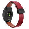Correa de reloj de cuero de microfibra con hebilla magnética fina de 22 mm para Garmin Venu 2 (rojo vino)