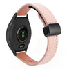 Correa de reloj de cuero de microfibra con hebilla magnética fina de 22 mm para Garmin Venu 2 (rosa Sakura)