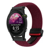 Correa de reloj trenzada con hebilla magnética de 18 mm para Garmin Forerunner 255S (rojo vino)