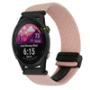 Correa de reloj trenzada con hebilla magnética de 18 mm para Garmin Forerunner 255S (rosa)