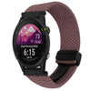 Correa de reloj trenzada con hebilla magnética de 18 mm para Garmin Forerunner 255S (morado ahumado)