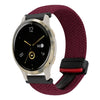 Correa de reloj trenzada con hebilla magnética de 18 mm para Garmin Venu 2S (rojo vino)